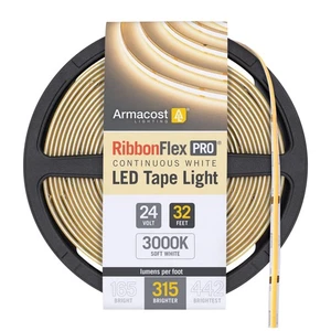 Armacost Lighting RibbonFlex Pro 24V White COB LED Strip Light Tape 3000K, 31... - Picture 1 of 9