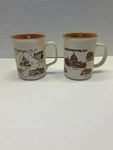 2 Washington DC Vintage Travel Souvenir Coffee Mugs Tea Cup - Picture 1 of 9