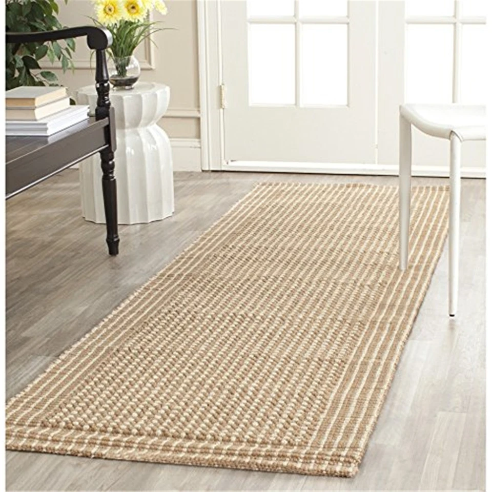 Safavieh NF449 Natural Fiber Area Rug Runner 8'L x 2'W Ivory/Beige - Image 1 of 1