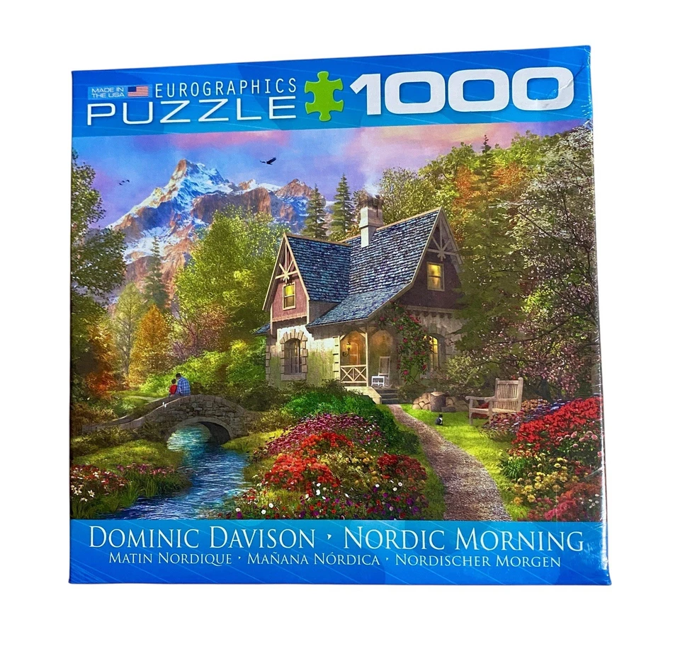 New Sealed Eurographic Jig Saw Puzzle Nordic Morning 1000 pcs Europe Chalet - Image 1 of 4