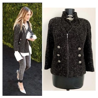CHAQUETA BLAZER CHANEL 08A TWEED CRISTALES BOTONES FR40 US8 Foto 1 de 4