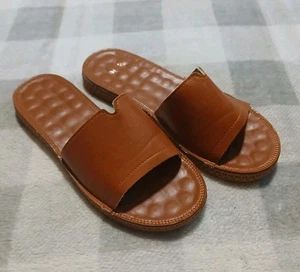 Kunstleder Sandalen Damen Größe 7 Braun Slipper Schuhe - Bild 1 von 6