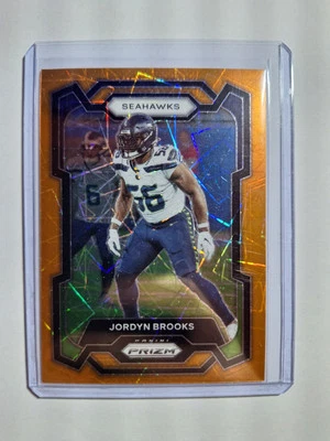 Jordyn Brooks Seattle Seahawks Orange Refractor 2023 Panini Prizm Football - Image 1 of 3