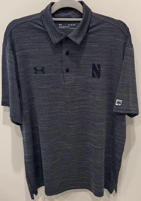 Northwestern Wildcats - Under Armour Polo Shirt - Men's Size XL - Gray - Image 1 of 3