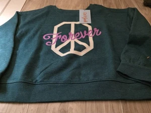 Fleece Crew Sweatshirt Cat & Jack Pullover Size ( XSMALL 4/5 ) Drk Green - Picture 1 of 2