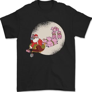 Trineo Papá Noel Sacar Por Navidad Pigs Divertido Camiseta Hombre 100% Algodón - Imagen 1 de 4