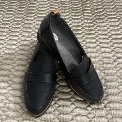 Dr Scholls Loafers Women's 10 W Black Faux Leather Slip On Comfort Webster Shoe - Image 1 of 4