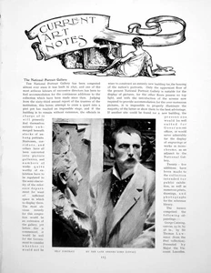 Old Print Art Notes Self Portrait Anders Zorn Uffizi WindowPages 1920 - Picture 1 of 2