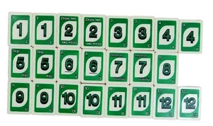 UNO Rummy Up Board Game Replacement Original Tiles Only Green Mattel 23 Pieces - Picture 1 of 5