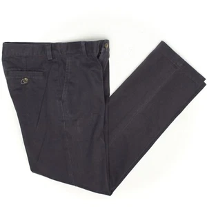 Brooks Brothers Fleece Boys Dress Pants 12 Solid Navy Blue Flat Front Cotton - Picture 1 of 5