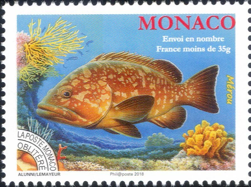 Monaco 2017 Pre-cancel/Grouper/Fish/Coral/Marine/Nature/Wildlife 1v (mc1213) - Image 1 of 1
