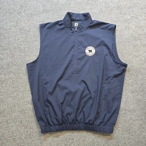 Footjoy Vest Mens Size Large Blue 1/4 Zip Embroidered Sleeveless Jacket Golf - Picture 1 of 11