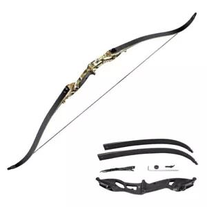 54" Takedown Archery Camo Recurve Bow American Hunting 45 LBS Bows For Shooting - Picture 1 of 4