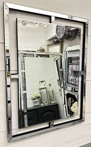 Mirror Glass Contemporary Modern Simple AZTEC Art Deco Wall Mirror 80cm x 60cm - Picture 1 of 8