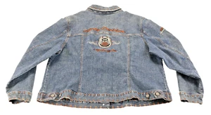 harley davidson womens jacket 3W 3XL blue denim jean 105th Anniversary button - Picture 1 of 19