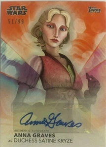 Mujeres autografiadas de Star Wars firmadas por Anna Graves como duquesa Satine Kryze 51/99 - Imagen 1 de 2