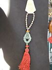 NWT Decorative Tassel. Czech GlassBeads Turtle Bead Silk Oriental Mirror Hanging