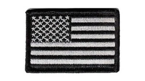 HOOK/LOOP United States US flag 3x2 stars left black/silver patch SLIM23V - Picture 1 of 1