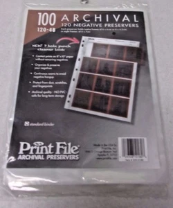 NEU DRUCKDATEI 120-4b 100 BLATT FÜR 120 NEGATIVE, KONSERVATOR ARCHIVHÜLLEN - Bild 1 von 4