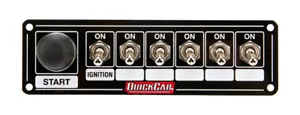 QuickCar Ignition Switch Panel w/ Black Plate 6 Switches & 1 Button Dash Mount - Picture 1 of 2