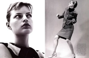 1995 David Sims Guinevere Van Seenus 6-seitige MAGAZIN REDAKTIONELL tragen kariert - Bild 1 von 3