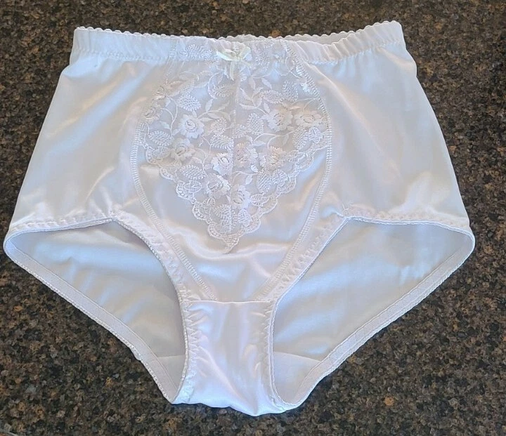 1 par de bragas vintage - Delta Burke - blancas con encaje y preciosas talla 7 grandes Foto 1 de 4