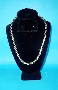 De colección. Collar de cuerda torcida KR firmado tono plateado y negro - Imagen 1 de 5
