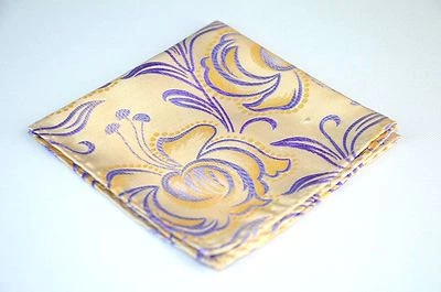 Lord R Colton Masterworks Pocket Square - Pearl & Blue Futurism Floral - $75 New - Image 1 of 3