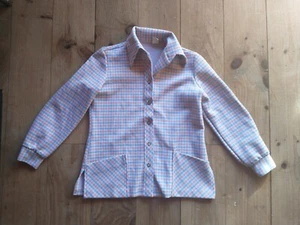 Size 14 Vintage UNISEX Button-down Checkered Shirt Handmade? - Picture 1 of 9