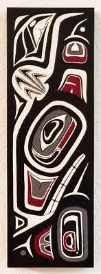 PINTURA ACRÍLICA ORCA ESTILO PRIMERA NACIÓN FORMLINE ~ ARTISTA LISTADO ~ REBEKAH SISK Foto 1 de 4