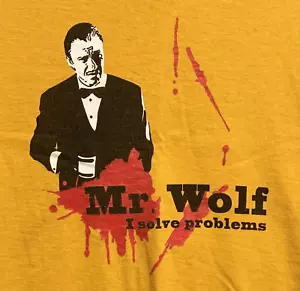 T-Shirt MED Mr. Wolf: "I Solve Problems" Pulp Fiction T-Shirt - Picture 1 of 2