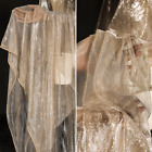 Glitzer Netz Stoff Tüll Gaze Gold Tuch durchsichtig glänzend Hintergrund Hochzeitskleid