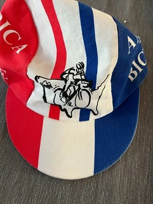 America By Bicycle Vintage red white & blue bike hat - Image 1 of 4