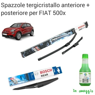 KIT SPAZZOLA TERGICRISTALLO BOSCH ANTERIORE E LUNOTTO POSTERIORE PER FIAT 500X - Image 1 of 4