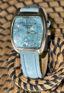 Vintage Marcel Drucker Collection Wristwatch 22-309 Women’s Watch Blue Leather - Picture 1 of 10
