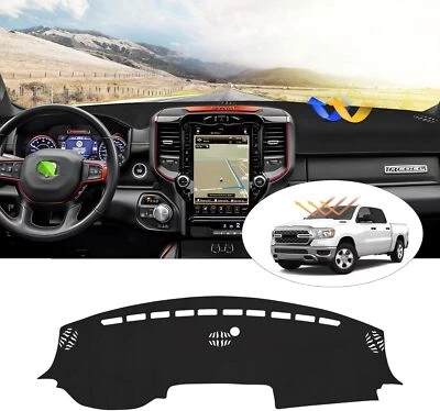 For 2019-2024 Ram 1500 2500 3500 Dashboard Cover Dash Mat Pad Black Accessories - Image 1 of 4