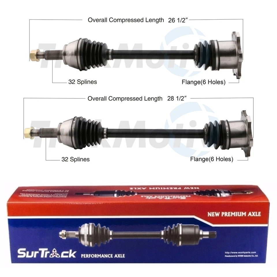 SurTrack 一对 2 件套后 CV 轴轴适用于英菲尼迪 FX45 4.5L AWD 2003-2008 — 第 1/1 张图片