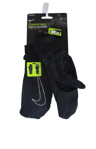 NWT Nike Mens Convertible Running Gloves M Black/Silver DA7062