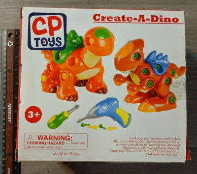CP Toys Create-A-Dino Dinosaur Building Set w/Tools, T-Rex, Stegasaurus  - Image 1 of 2