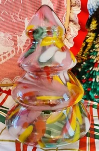 Árbol de Navidad confeti vintage vidrio Zorza pulido remolino estirado - Imagen 1 de 3