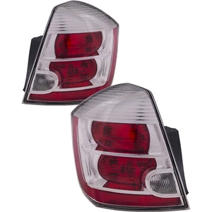 Tail Lights Set Chrome Housing Left Right Fits 2007-2009 Nissan Sentra 2.0L - Picture 1 of 8