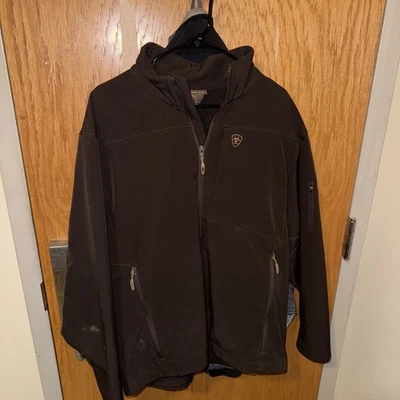 Chaqueta marrón Ariat Soft Shell cremallera completa talla L vaquero occidental para hombre Foto 1 de 4