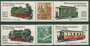 DDR 1980 Züge Schmalspurbahnen 2562/65 ZD postfrisch - Bild 1 von 1