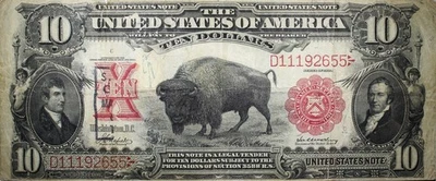 Bisonte 1901 $10 Licitación Legal Bajo Grado Detalles Nota Estado Circulado P156 Foto 1 de 2