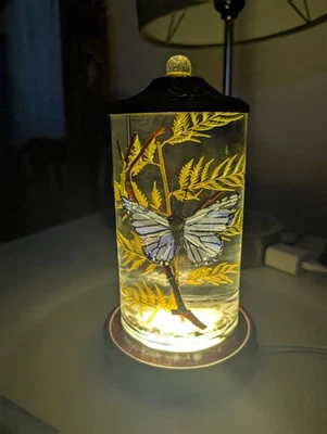 Blue Butterfly Oil Candle By White River Designs With Lighted Wood Base 💙 - Image 1 of 4