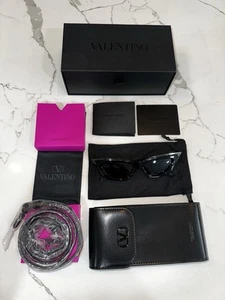 Valentino Cat-Eye Sunglasses In Black/Grey Havana. NWT. In Great Condition. - Picture 1 of 15