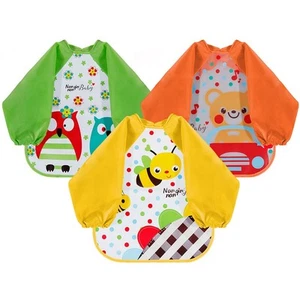 Lictin Set di 3 bavaglino a manica lunga bavaglino impermeabile (Multicolore) - Foto 1 di 8