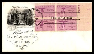 Mayfairstamps US FDC 1957 Amer Inst Architects Centennial Columns First Day Cove - Image 1 of 2