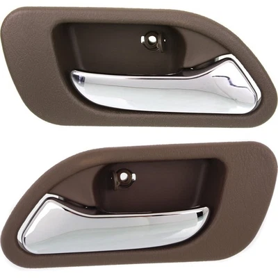 Door Handle Set For 2001-2006 Acura MDX Rear Brown Bezel w/ Chrome Lever 2-Pcs - Image 1 of 4