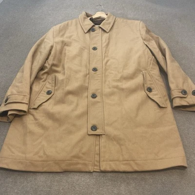 GAP Trench Coat Overcoat Wool Nylon Blend Mens Size 3XL Beige Camel Heavy Warm - Image 1 of 4